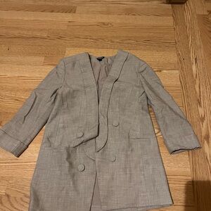 Express Women's Beige Double-Breasted Blazer